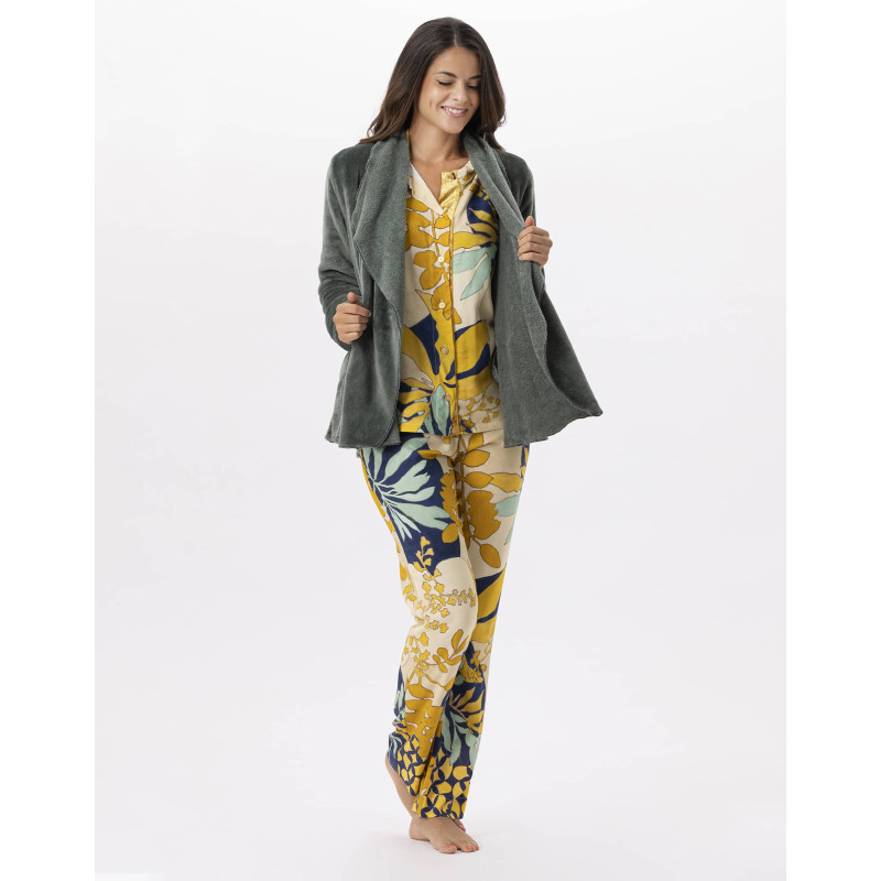 Short plush flannel jacket ESSENTIEL Lichen | Lingerie le Chat