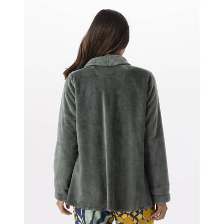 Short plush flannel jacket ESSENTIEL Lichen | Lingerie le Chat