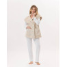 Veste manches courtes boutonnée en peluche flanelle ESSENTIEL Coquille