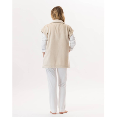 Short-sleeved button-down jacket in plush flannel ESSENTIEL Shell | Lingerie le Chat