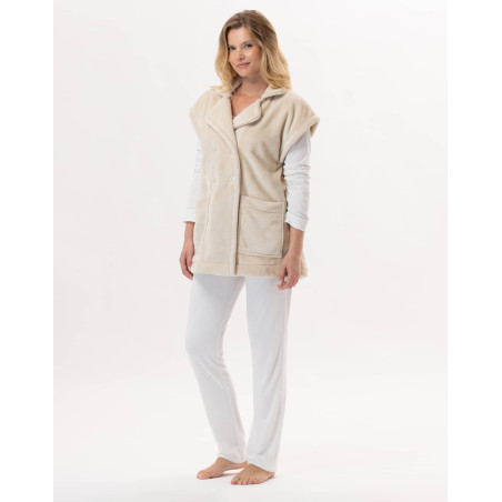 Short-sleeved button-down jacket in plush flannel ESSENTIEL Shell | Lingerie le Chat