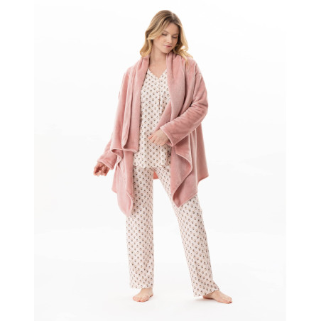 Asymmetrical plush flannel jacket ESSENTIEL Blush | Lingerie le Chat