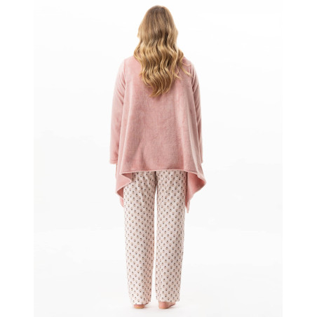 Asymmetrical plush flannel jacket ESSENTIEL Blush | Lingerie le Chat