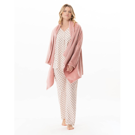 Asymmetrical plush flannel jacket ESSENTIEL Blush | Lingerie le Chat