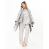 Asymmetrical plush flannel jacket ESSENTIEL Grey