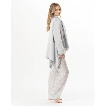 Asymmetrical plush flannel jacket ESSENTIEL Grey | Lingerie le Chat