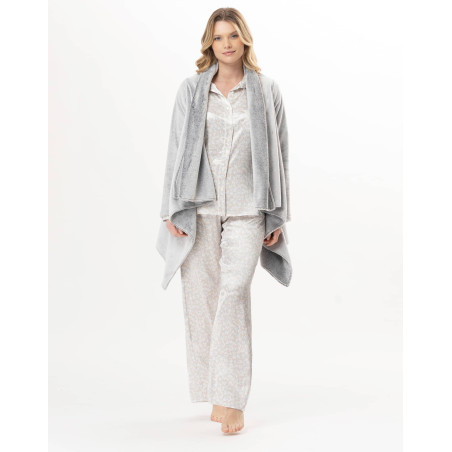 Asymmetrical plush flannel jacket ESSENTIEL Grey | Lingerie le Chat