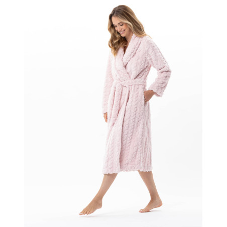 Peignoir croisé effet tressé ESSENTIEL Bois De Rose | Lingerie le Chat