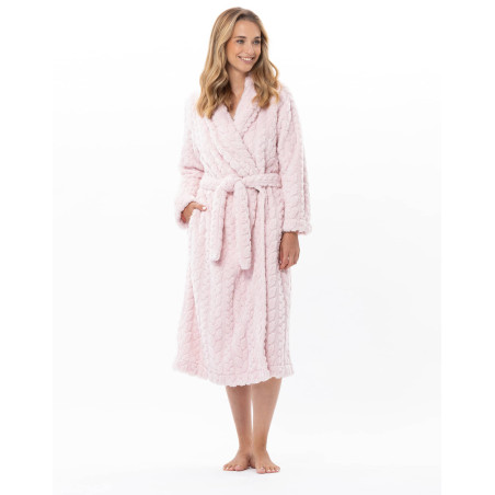 Peignoir croisé effet tressé ESSENTIEL Bois De Rose | Lingerie le Chat