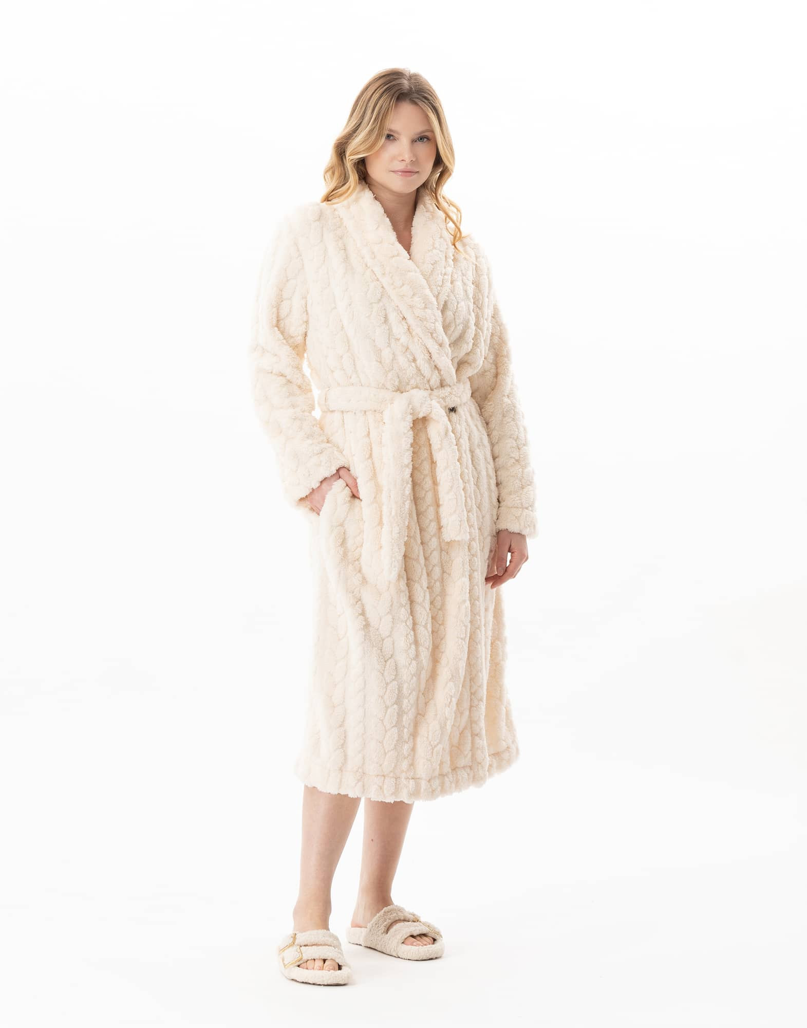 Fancy crossed dressing gown ESSENTIEL Ecru | Lingerie le Chat Fancy crossed dressing gown ESSENTIEL Ecru | Lingerie le Chat