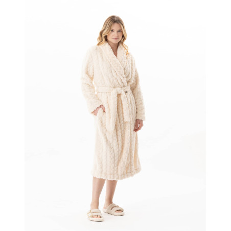 Fancy crossed dressing gown ESSENTIEL Ecru | Lingerie le Chat