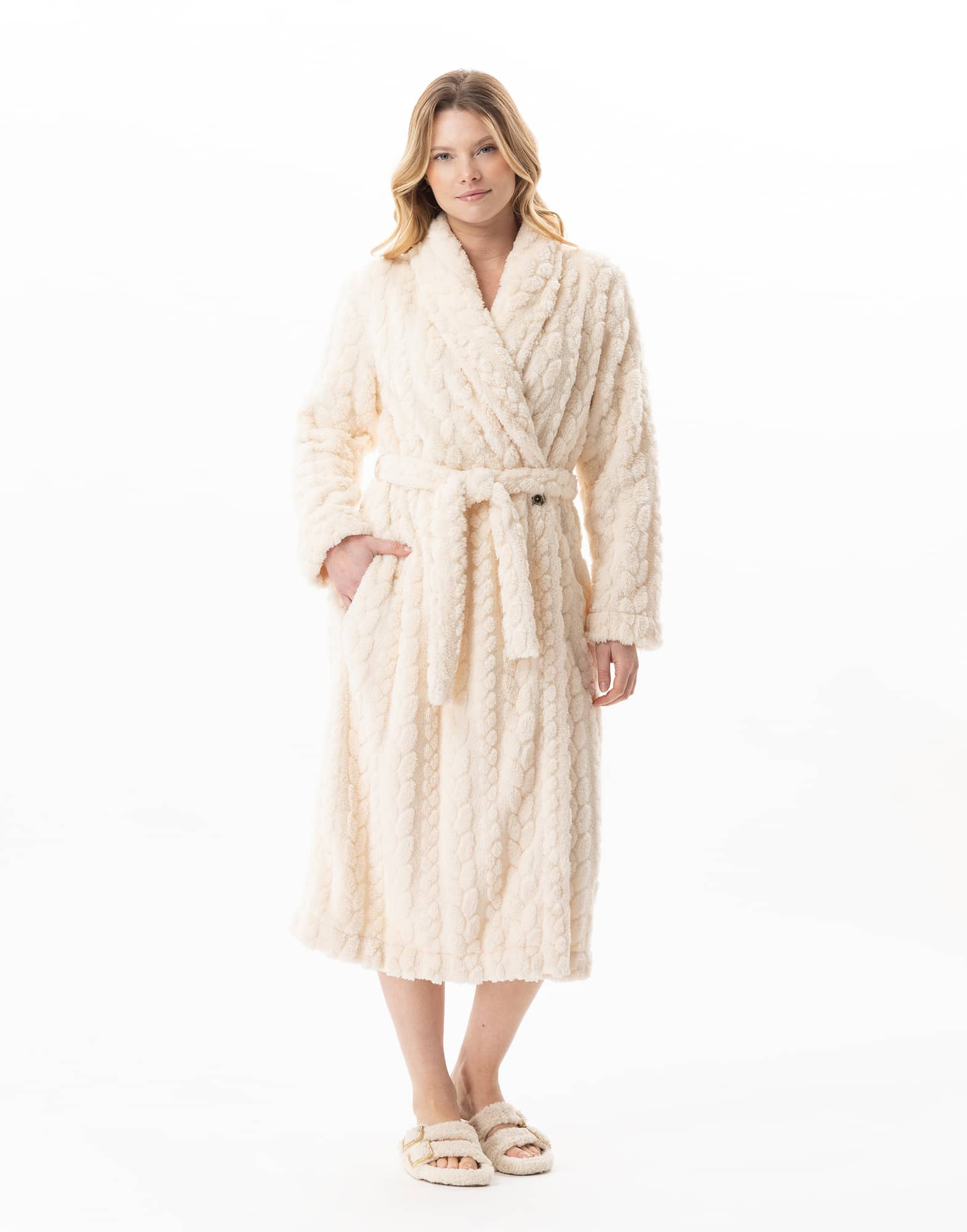 Fancy crossed dressing gown ESSENTIEL Ecru | Lingerie le Chat Fancy crossed dressing gown ESSENTIEL Ecru | Lingerie le Chat