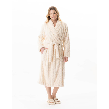 Fancy crossed dressing gown ESSENTIEL Ecru | Lingerie le Chat