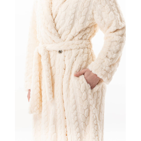 Fancy crossed dressing gown ESSENTIEL Ecru | Lingerie le Chat