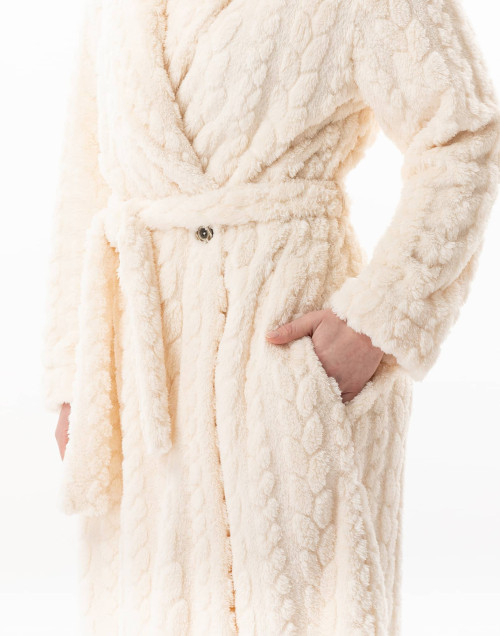 Fancy crossed dressing gown ESSENTIEL Ecru