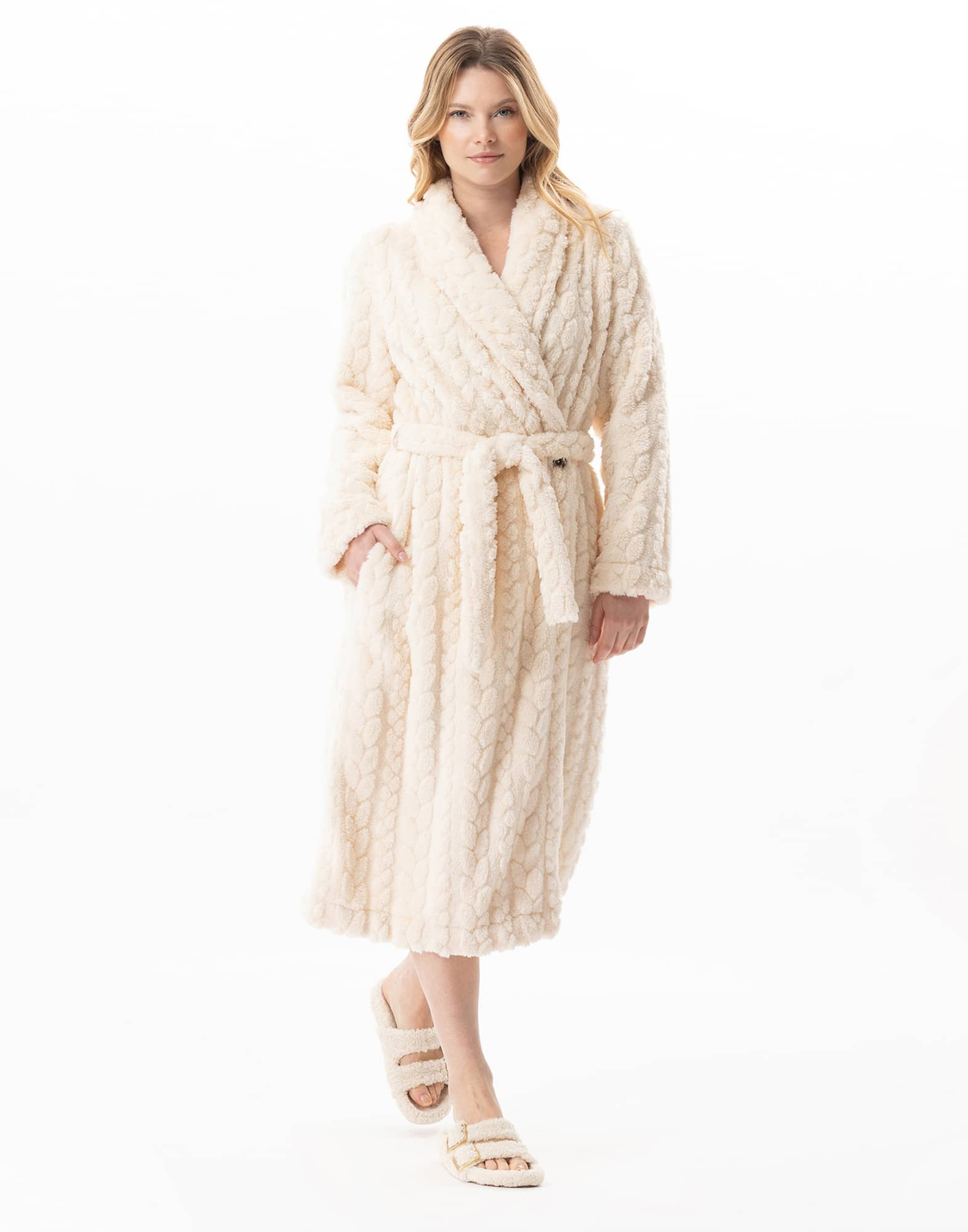 Fancy crossed dressing gown ESSENTIEL Ecru | Lingerie le Chat Fancy crossed dressing gown ESSENTIEL Ecru | Lingerie le Chat