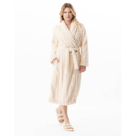 Fancy crossed dressing gown ESSENTIEL Ecru | Lingerie le Chat