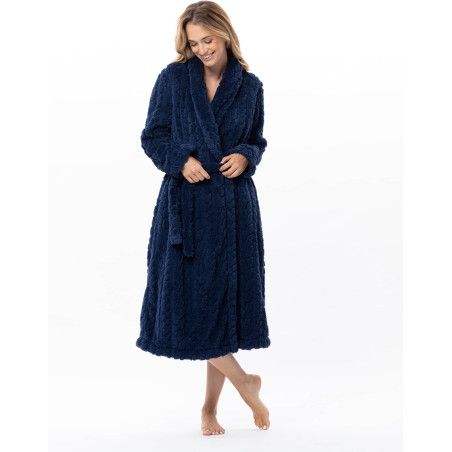 Fancy crossed dressing gown ESSENTIEL Navy Blue | Lingerie le Chat