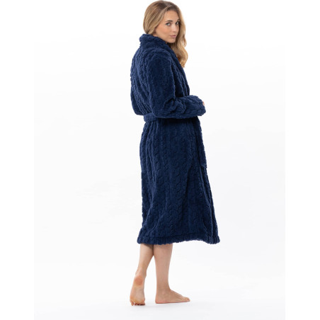 Fancy crossed dressing gown ESSENTIEL Navy Blue | Lingerie le Chat