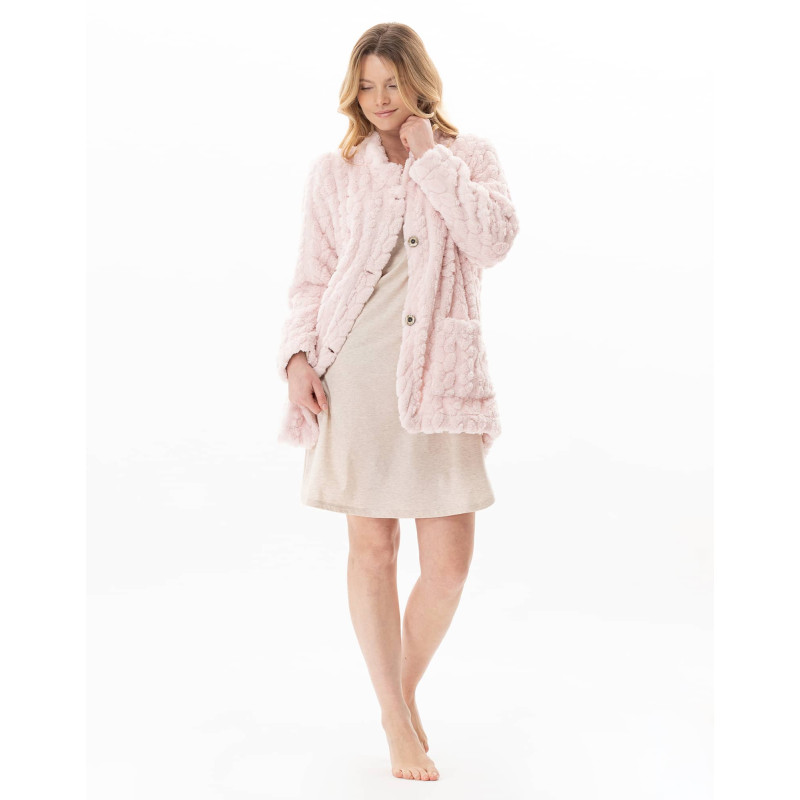 Veste boutonnée effet tressé ESSENTIEL Bois De Rose