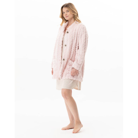 Veste boutonnée effet tressé ESSENTIEL Bois De Rose | Lingerie le Chat