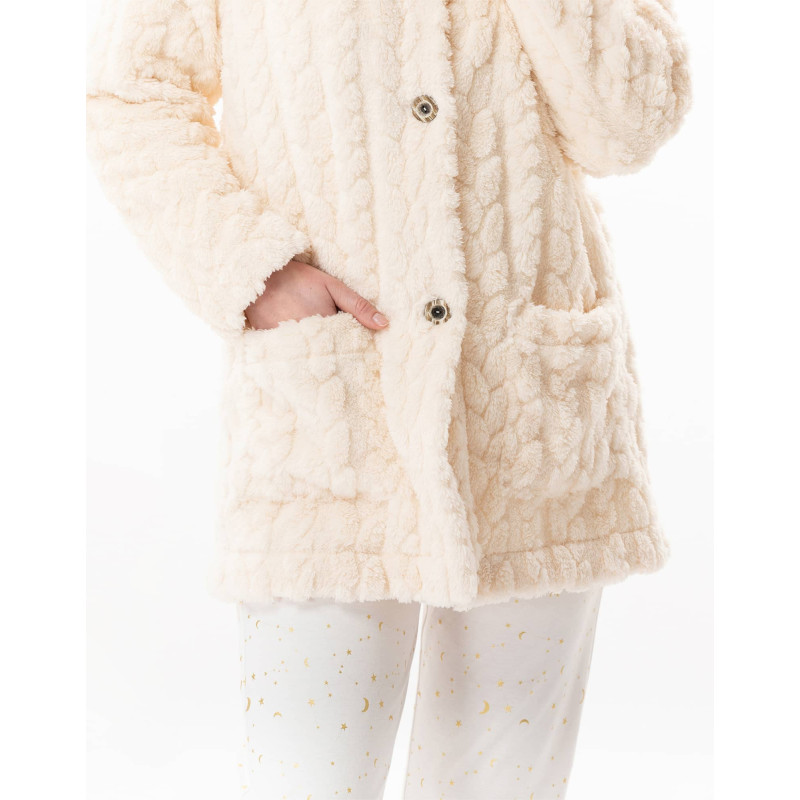 Fancy button-down jacket ESSENTIEL Ecru | Lingerie le Chat