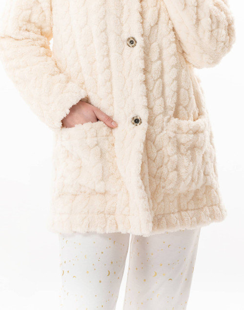 Fancy button-down jacket ESSENTIEL Ecru | Lingerie le Chat
