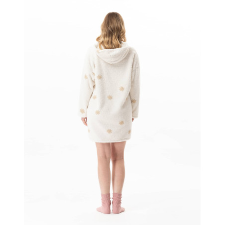 Embroidered hooded tunic ESSENTIEL Ecru | Lingerie le Chat