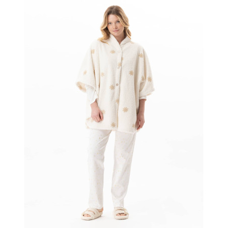 Embroidered poncho ESSENTIEL Ecru | Lingerie le Chat