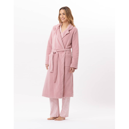 Peignoir croisé en polaire ESSENTIEL Blush | Lingerie le Chat