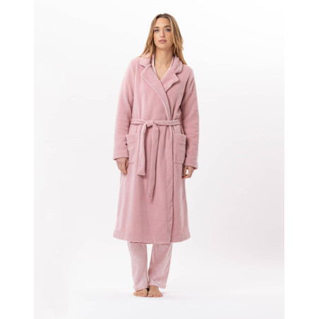 Peignoir croisé en polaire ESSENTIEL Blush | Lingerie le Chat