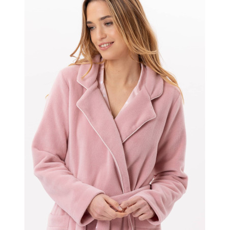Peignoir croisé en polaire ESSENTIEL Blush | Lingerie le Chat
