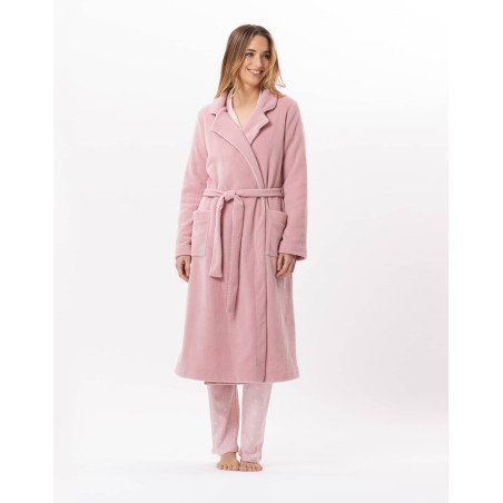 Peignoir croisé en polaire ESSENTIEL Blush | Lingerie le Chat