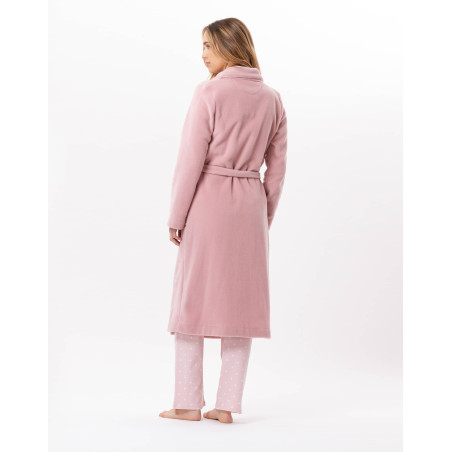 Fleece crossed dressing gown ESSENTIEL Blush | Lingerie le Chat
