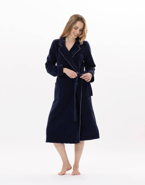 Peignoir croisé en polaire ESSENTIEL Marine