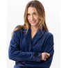 Velvet crossed dressing gown ESSENTIEL Blue