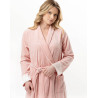 Peignoir croisé en velours ESSENTIEL Rose