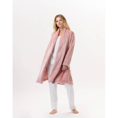 Veste en peluche flanelle ESSENTIEL Blush | Lingerie le Chat