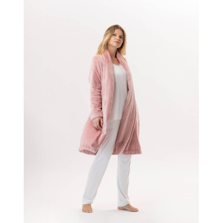 Veste en peluche flanelle ESSENTIEL Blush | Lingerie le Chat