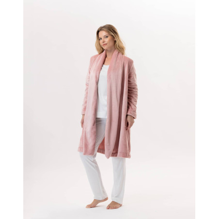 Veste en peluche flanelle ESSENTIEL Blush | Lingerie le Chat