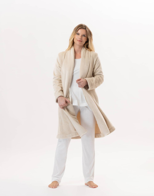 Veste en peluche flanelle ESSENTIEL Coquille | Lingerie le Chat