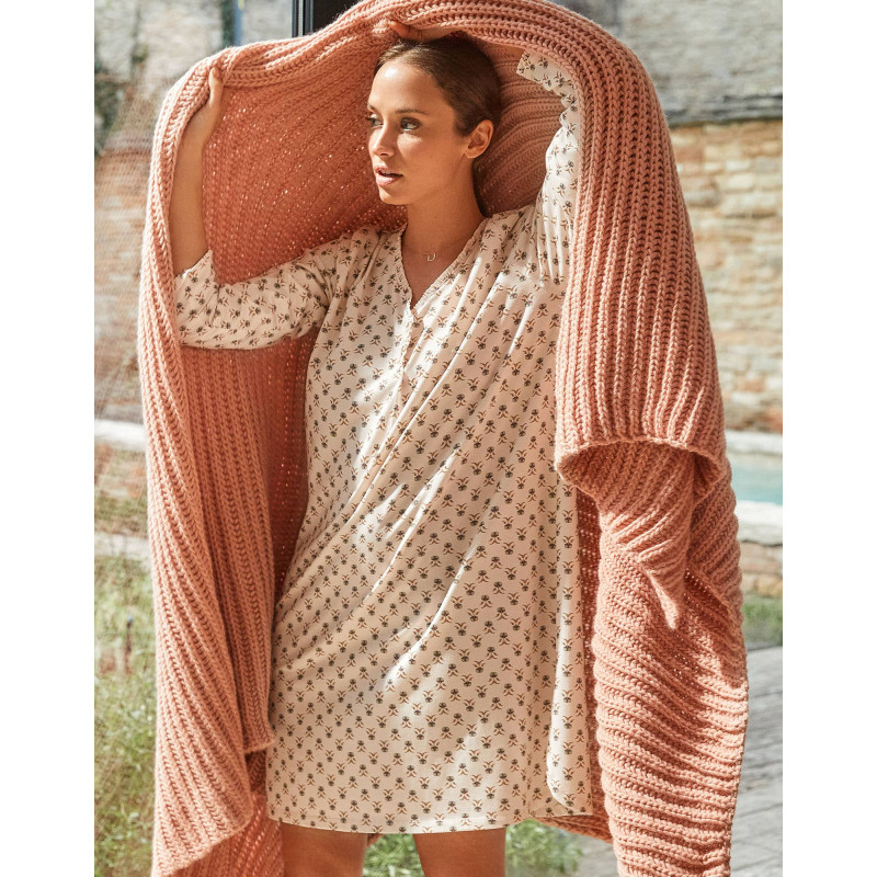 Chemise de nuit en coton modal TEA TIME Multicolore | Lingerie le Chat