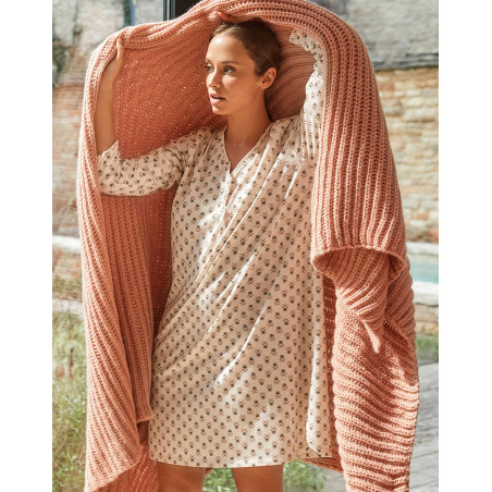 Modal cotton nightdress TEA TIME Multicolor | Lingerie le Chat