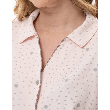 Cotton button-down pyjamas COSY Pink/Grey | Lingerie le Chat