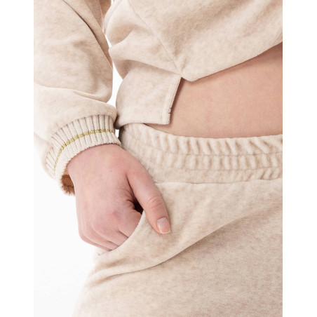 Ensemble homewear en velours COUNTRY Beige Chine | Lingerie le Chat