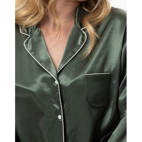Pyjama boutonné en viscose DARCY Lichen | Lingerie le Chat