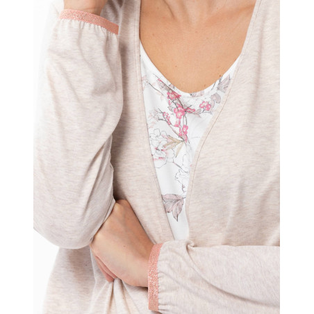 Pyjama en coton modal KELLY Beige Chine | Lingerie le Chat