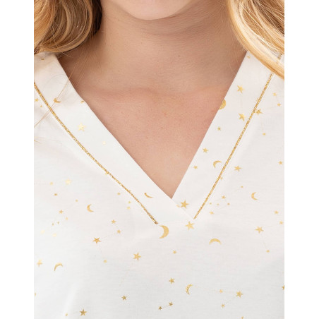 Pyjama en coton LUNA Ecru | Lingerie le Chat