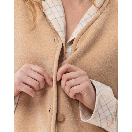 Plush flannel vest MONTAUK Beige | Lingerie le Chat
