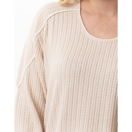 Robe en maille tricot SHETLAND Beige | Lingerie le Chat